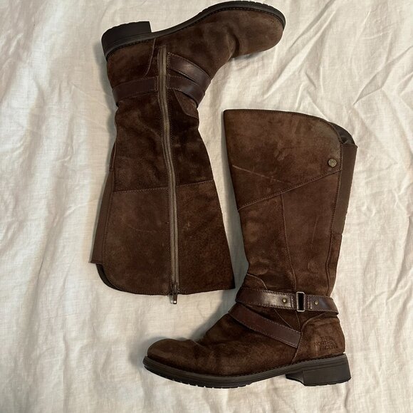 North Face insulated suede leather winter show boots - size 8.5 - Picture 2 of 6